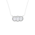 Round Lab Grown Diamond Three Stone Necklace