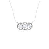 Round Lab Grown Diamond Three Stone Necklace