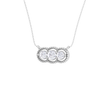Round Lab Grown Diamond Three Stone Necklace