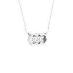 Round Lab Grown Diamond Three Stone Necklace