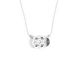 Round Lab Grown Diamond Three Stone Necklace