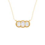 Round Lab Grown Diamond Three Stone Necklace