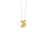 Round Lab Grown Diamond Three Stone Necklace