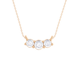 Round Lab Grown Diamond Three Stone Necklace