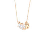 Round Lab Grown Diamond Three Stone Necklace