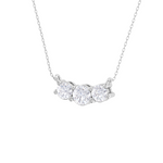 Round Lab Grown Diamond Three Stone Necklace
