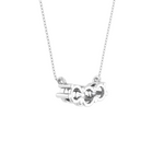 Round Lab Grown Diamond Three Stone Necklace