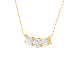 Round Lab Grown Diamond Three Stone Necklace