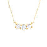 Round Lab Grown Diamond Three Stone Necklace