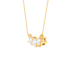 Round Lab Grown Diamond Three Stone Necklace