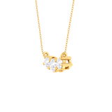 Round Lab Grown Diamond Three Stone Necklace