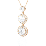 Round Lab Grown Diamond Three Stone Pendant