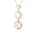 Round Lab Grown Diamond Three Stone Pendant