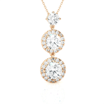 Round Lab Grown Diamond Three Stone Pendant