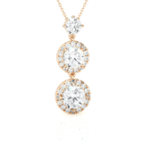 Round Lab Grown Diamond Three Stone Pendant