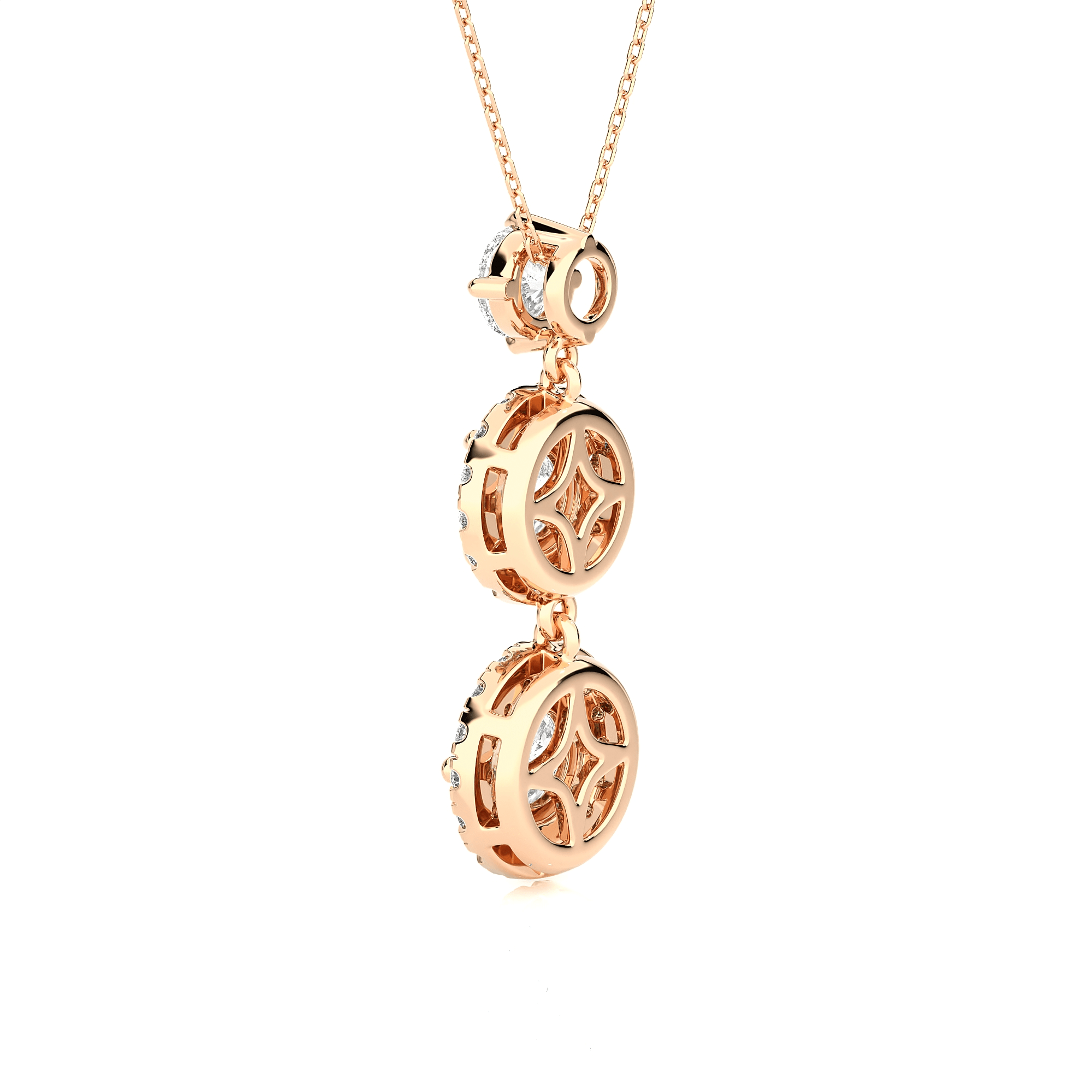 Round Lab Grown Diamond Three Stone Pendant