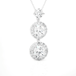 Round Lab Grown Diamond Three Stone Pendant