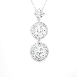 Round Lab Grown Diamond Three Stone Pendant
