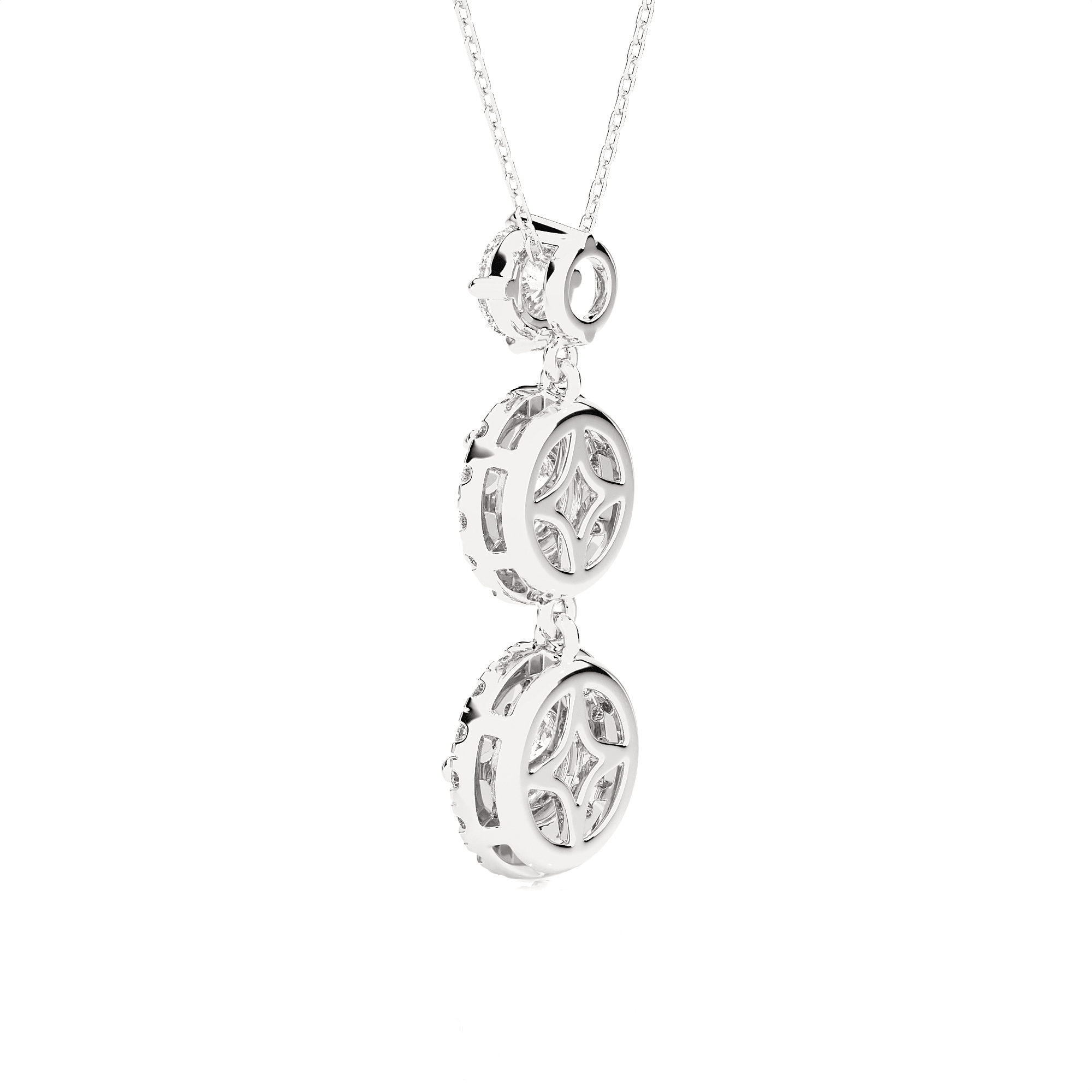 Round Lab Grown Diamond Three Stone Pendant