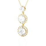 Round Lab Grown Diamond Three Stone Pendant