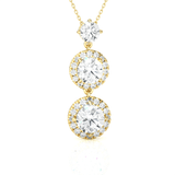 Round Lab Grown Diamond Three Stone Pendant