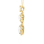 Round Lab Grown Diamond Three Stone Pendant