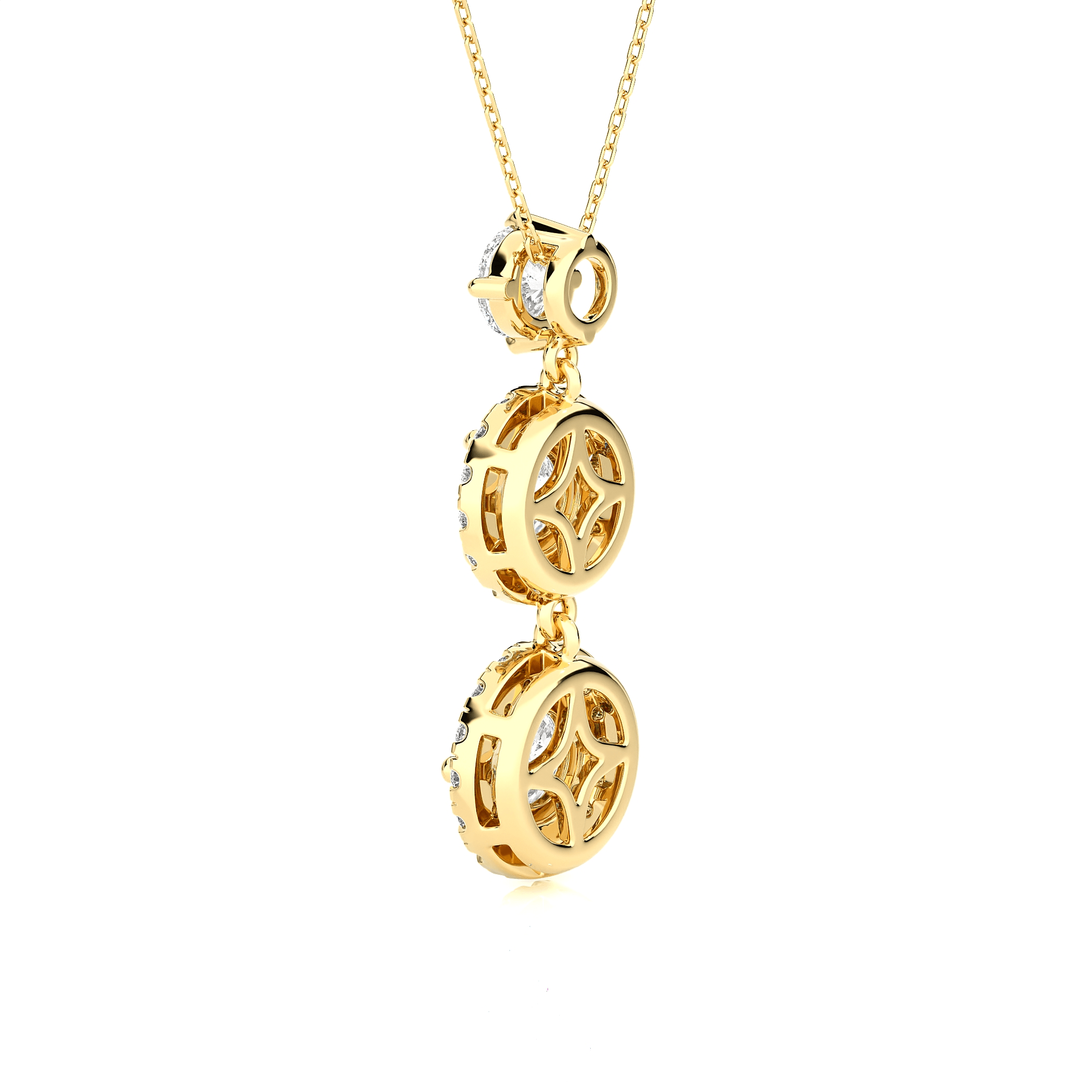 Round Lab Grown Diamond Three Stone Pendant