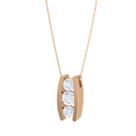 Round Lab Grown Diamond Three Stone Pendant