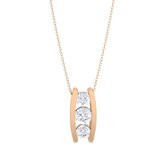 Round Lab Grown Diamond Three Stone Pendant