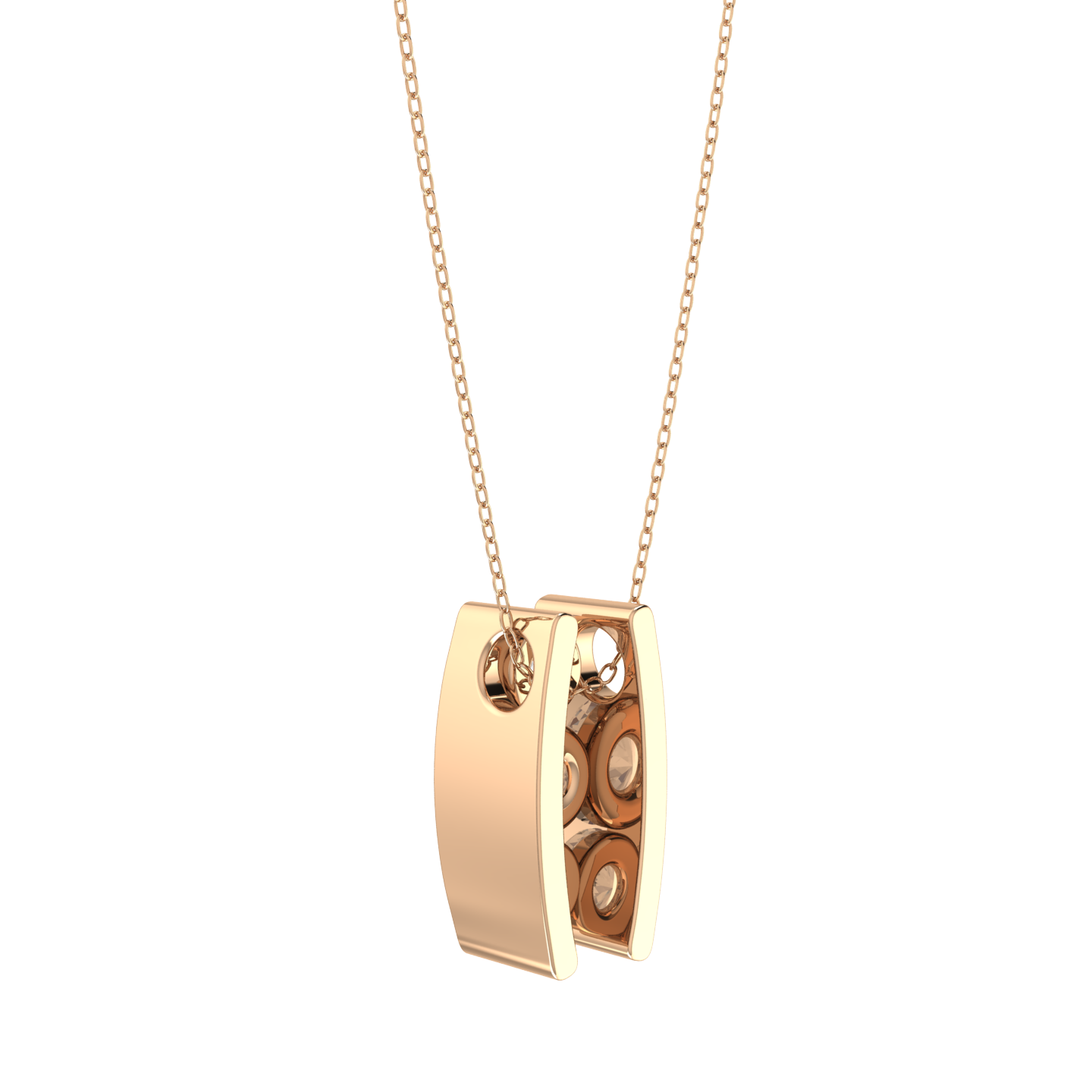 Round Lab Grown Diamond Three Stone Pendant