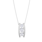 Round Lab Grown Diamond Three Stone Pendant