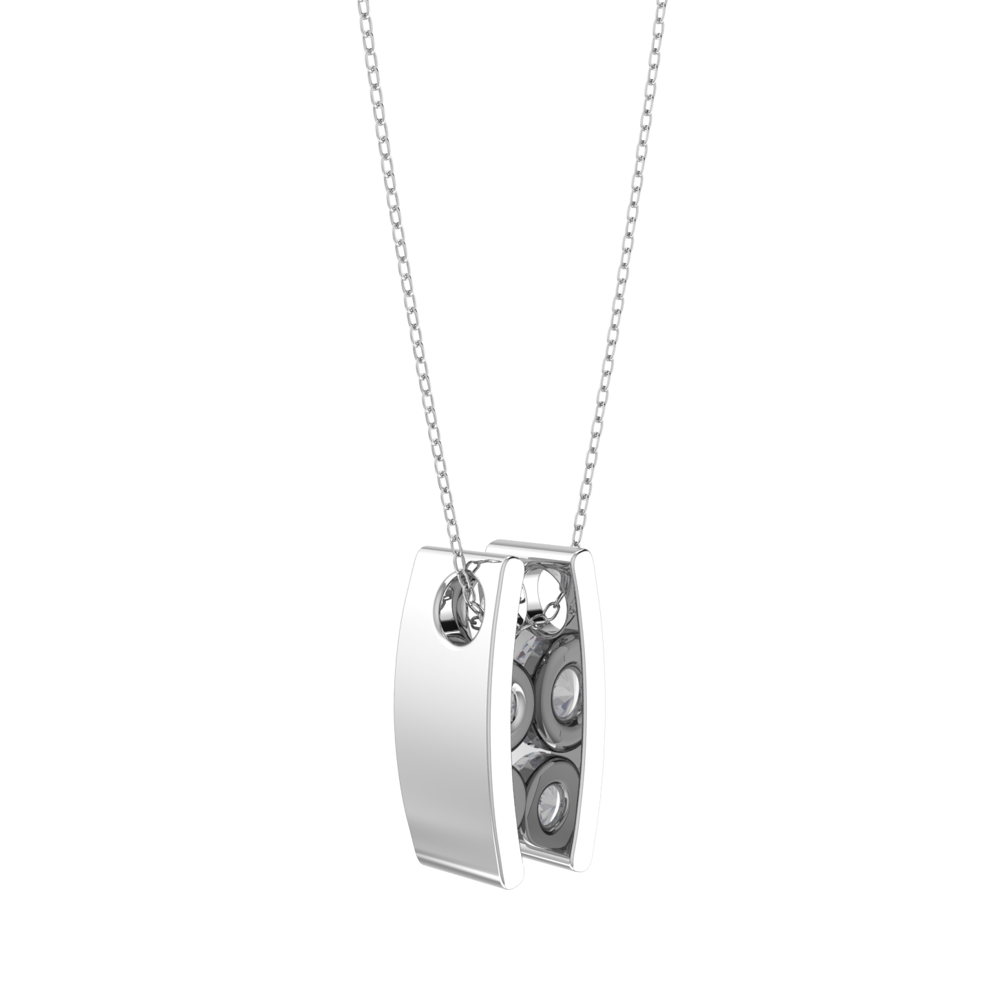 Round Lab Grown Diamond Three Stone Pendant