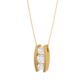 Round Lab Grown Diamond Three Stone Pendant