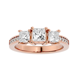 2 ctw Princess-Cut Three Stone Lab Grown Diamond Ring