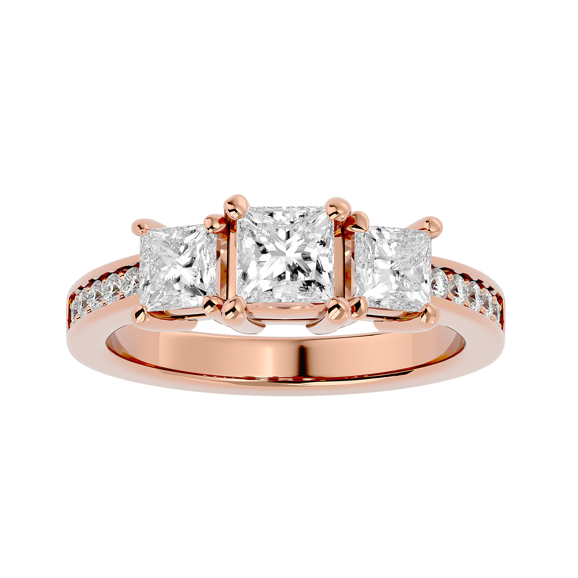 2 ctw Princess-Cut Three Stone Lab Grown Diamond Ring