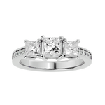 2 ctw Princess-Cut Three Stone Lab Grown Diamond Ring