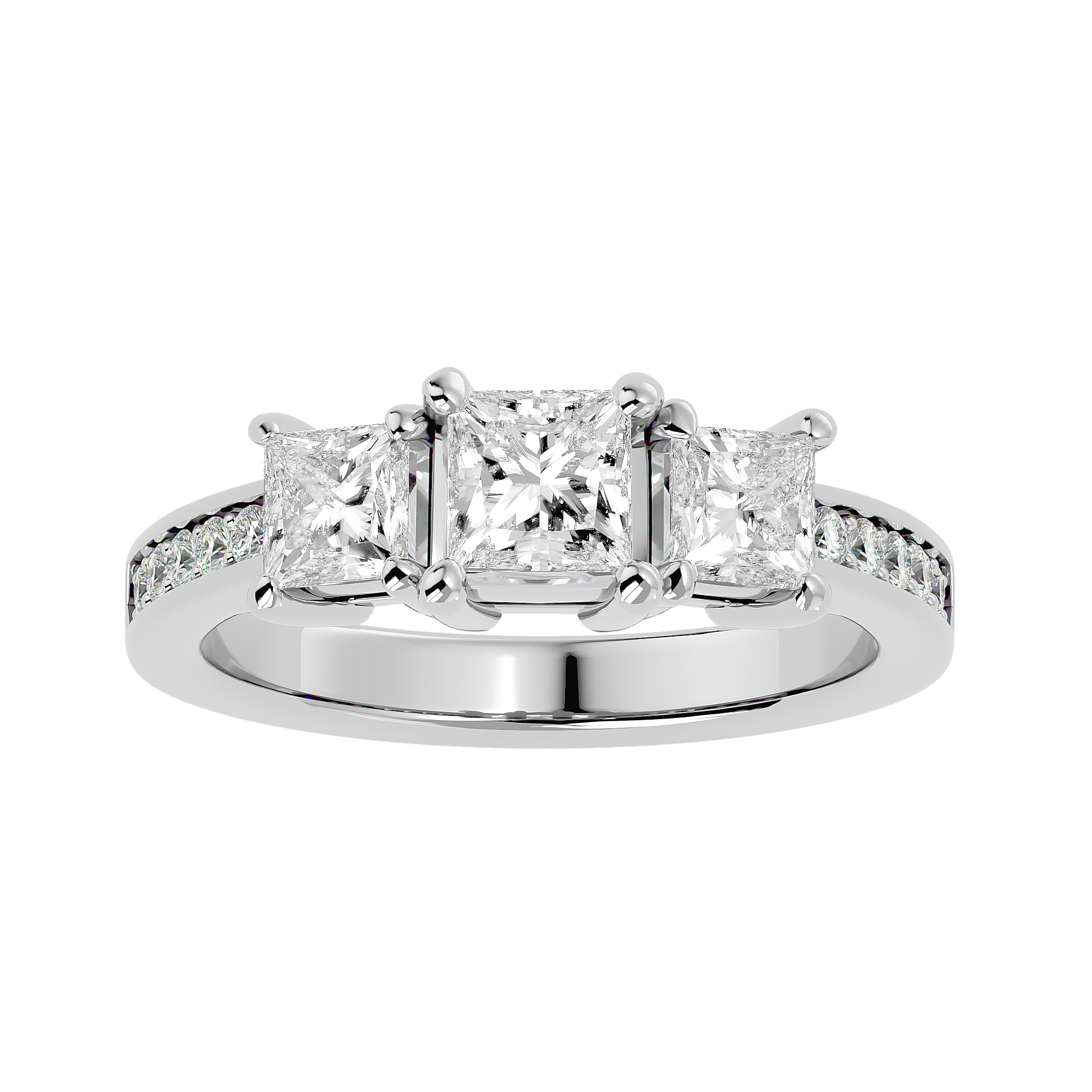 2 ctw Princess-Cut Three Stone Lab Grown Diamond Ring