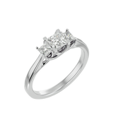 7/8 ctw Princess-Cut Three Stone Lab Grown Diamond Ring