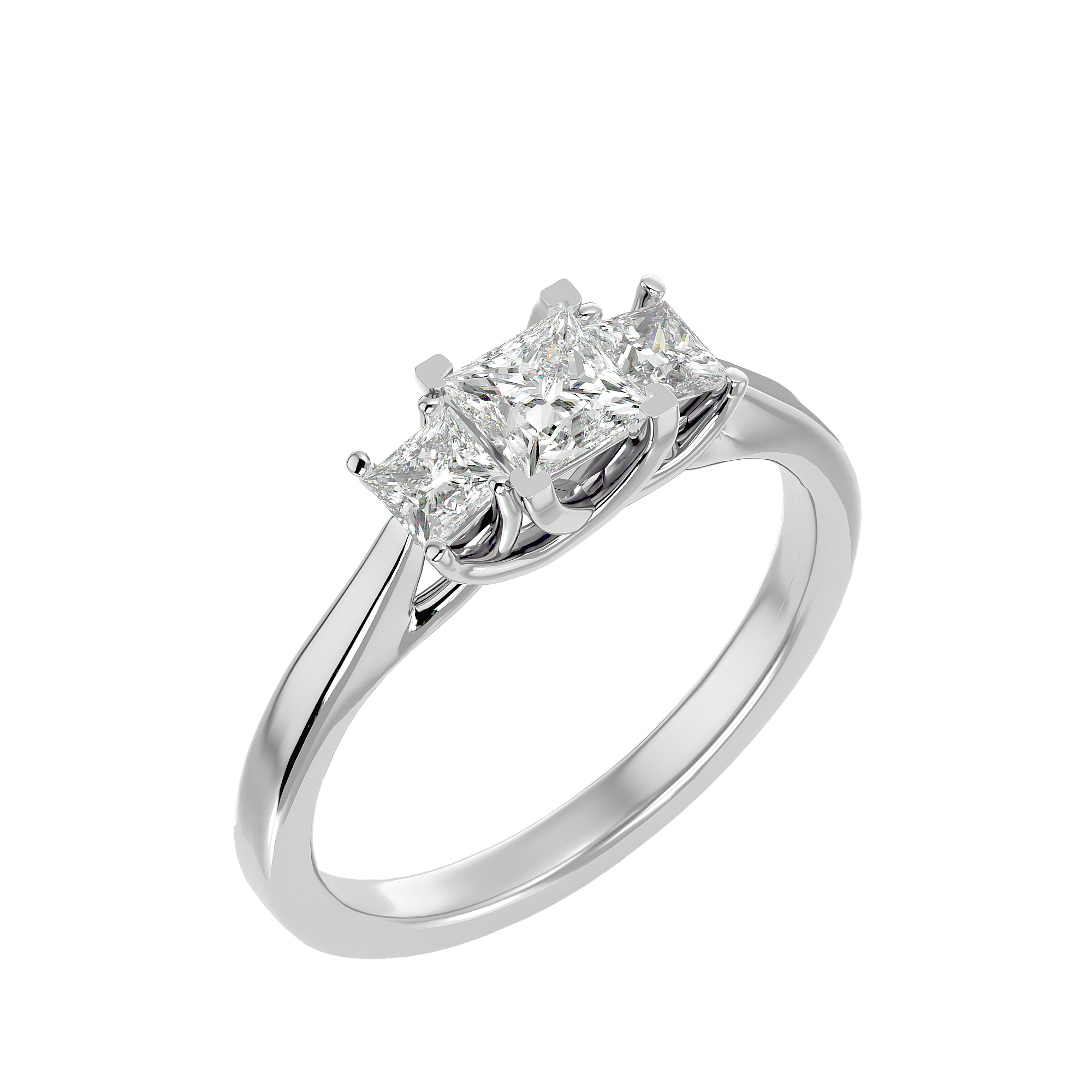 7/8 ctw Princess-Cut Three Stone Lab Grown Diamond Ring
