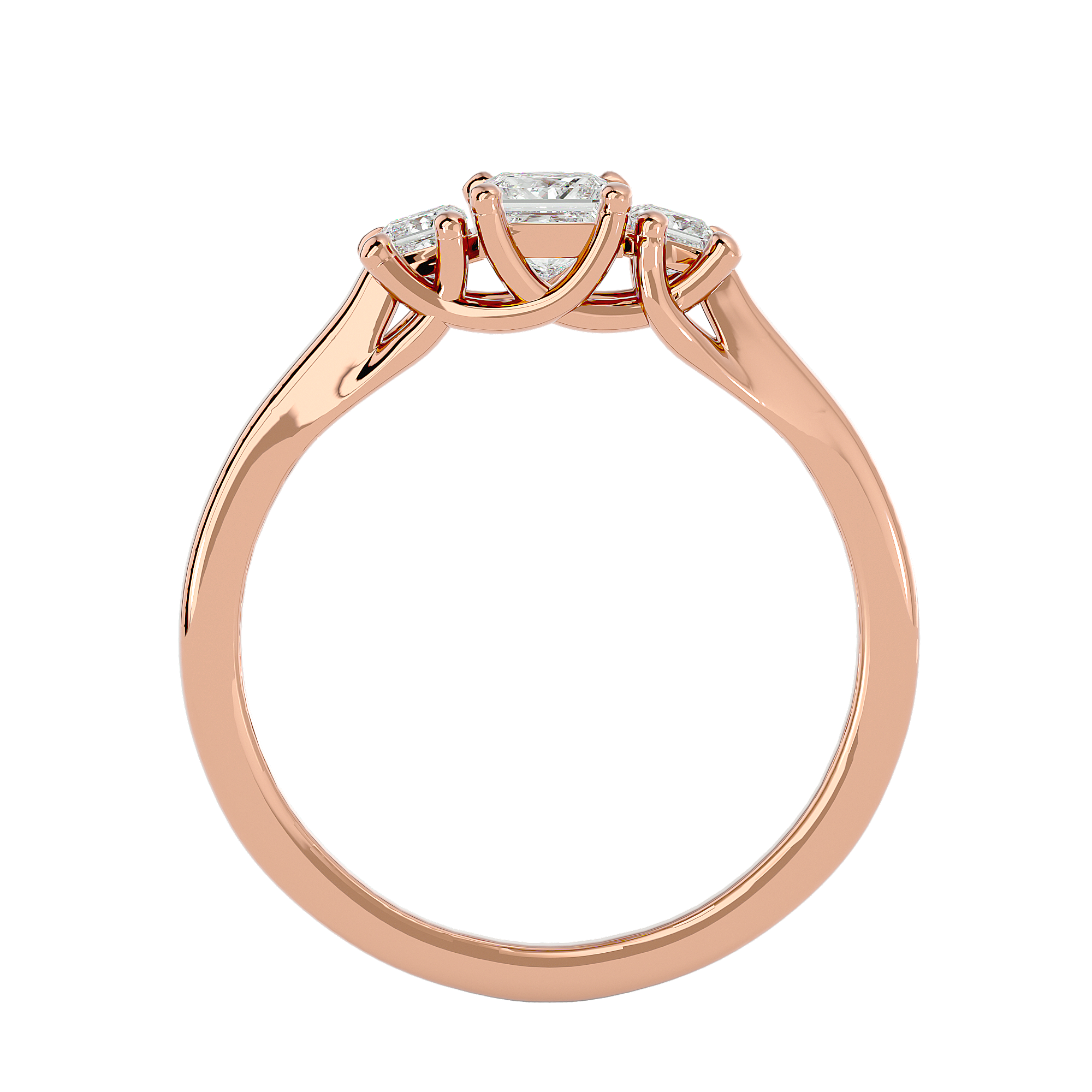 1/2 ctw Princess-Cut Three Stone Lab Grown Diamond Ring
