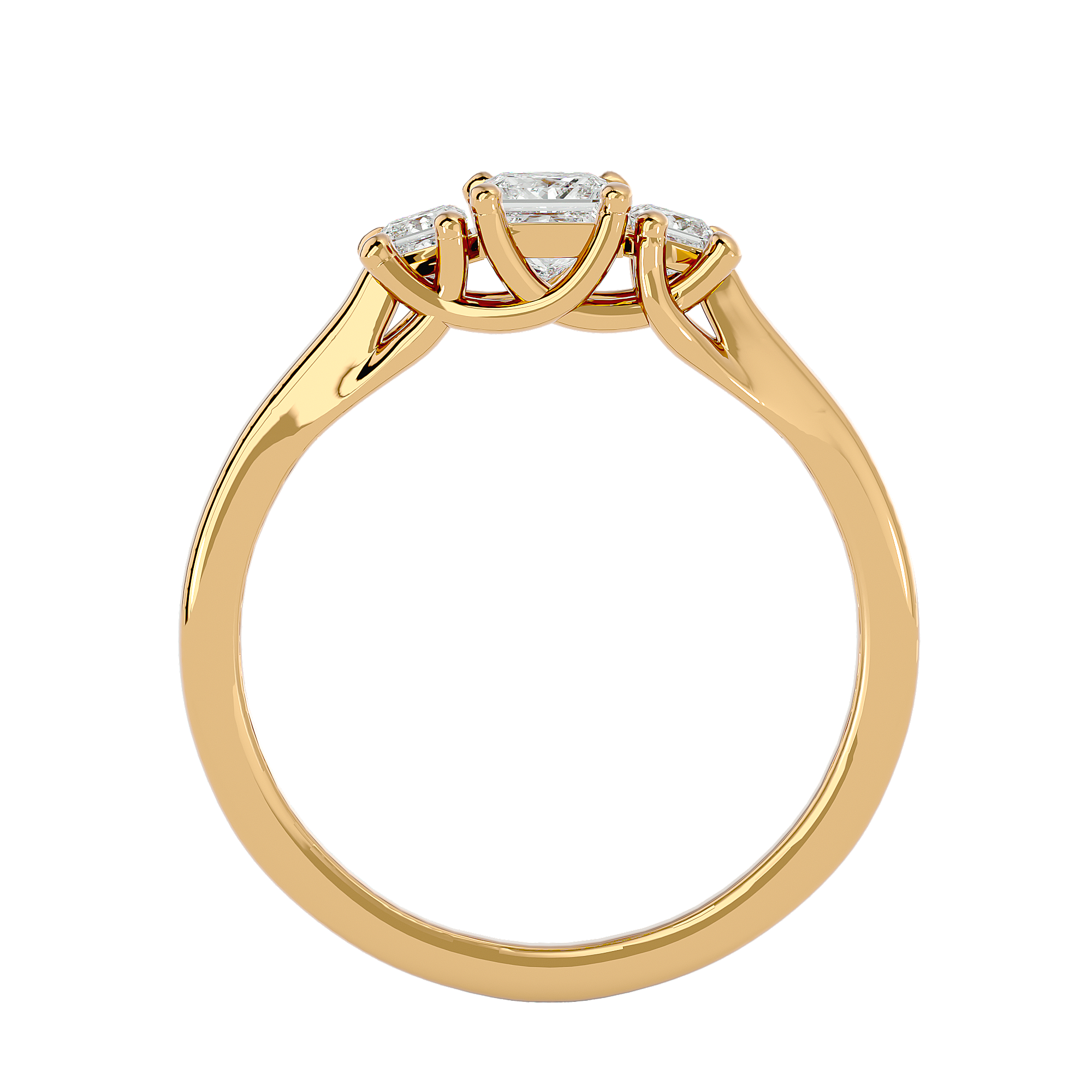 1/2 ctw Princess-Cut Three Stone Lab Grown Diamond Ring