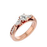 1 1/5 ctw Round With Pear-Shaped Three Stone Lab Grown Diamond Ring