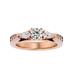 1 1/5 ctw Round With Pear-Shaped Three Stone Lab Grown Diamond Ring