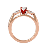 1 1/5 ctw Round With Pear-Shaped Three Stone Lab Grown Diamond Ring