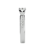 1 1/5 ctw Round With Pear-Shaped Three Stone Lab Grown Diamond Ring
