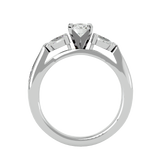 1 1/5 ctw Round With Pear-Shaped Three Stone Lab Grown Diamond Ring