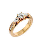 1 1/5 ctw Round With Pear-Shaped Three Stone Lab Grown Diamond Ring