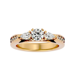 1 1/5 ctw Round With Pear-Shaped Three Stone Lab Grown Diamond Ring