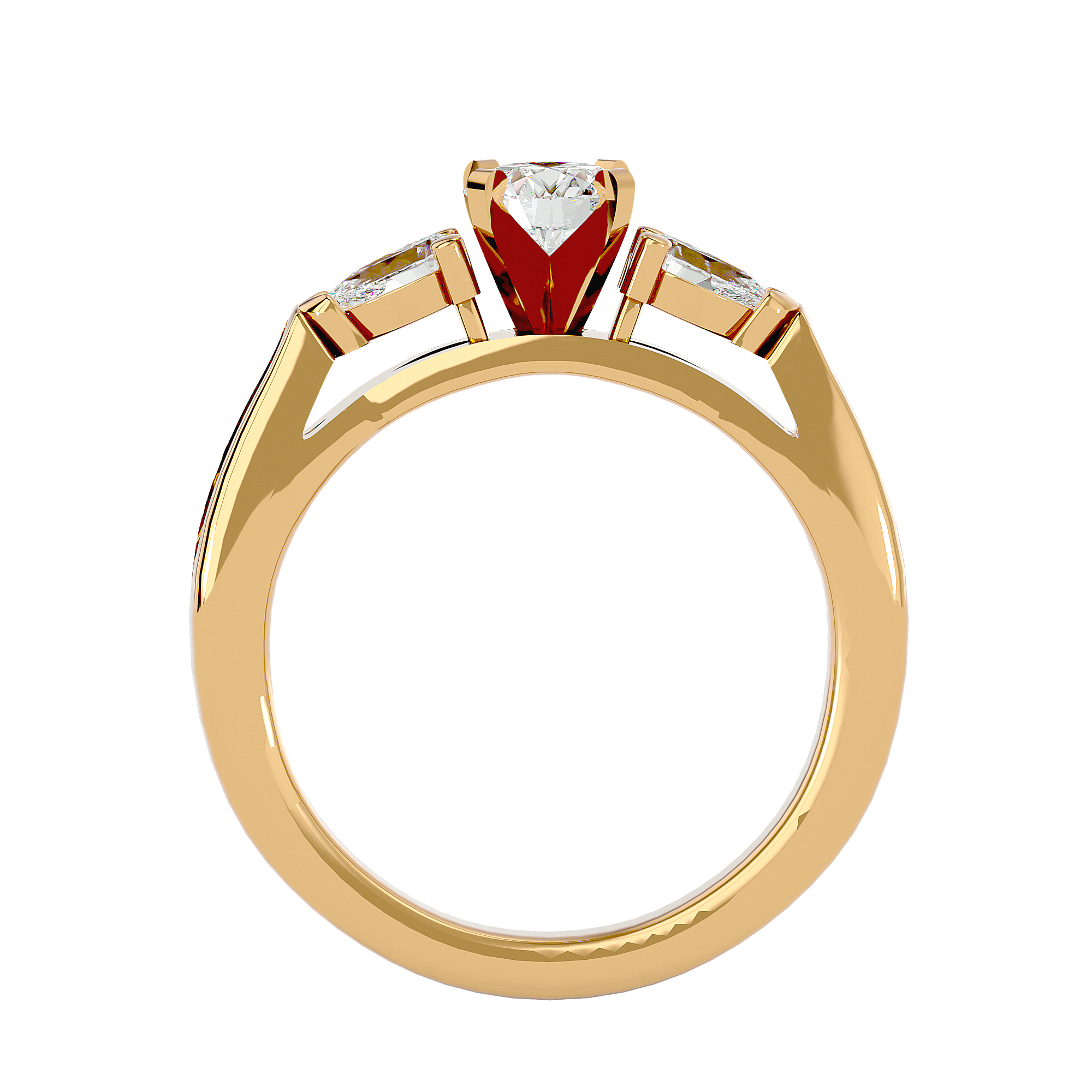 1 1/5 ctw Round With Pear-Shaped Three Stone Lab Grown Diamond Ring