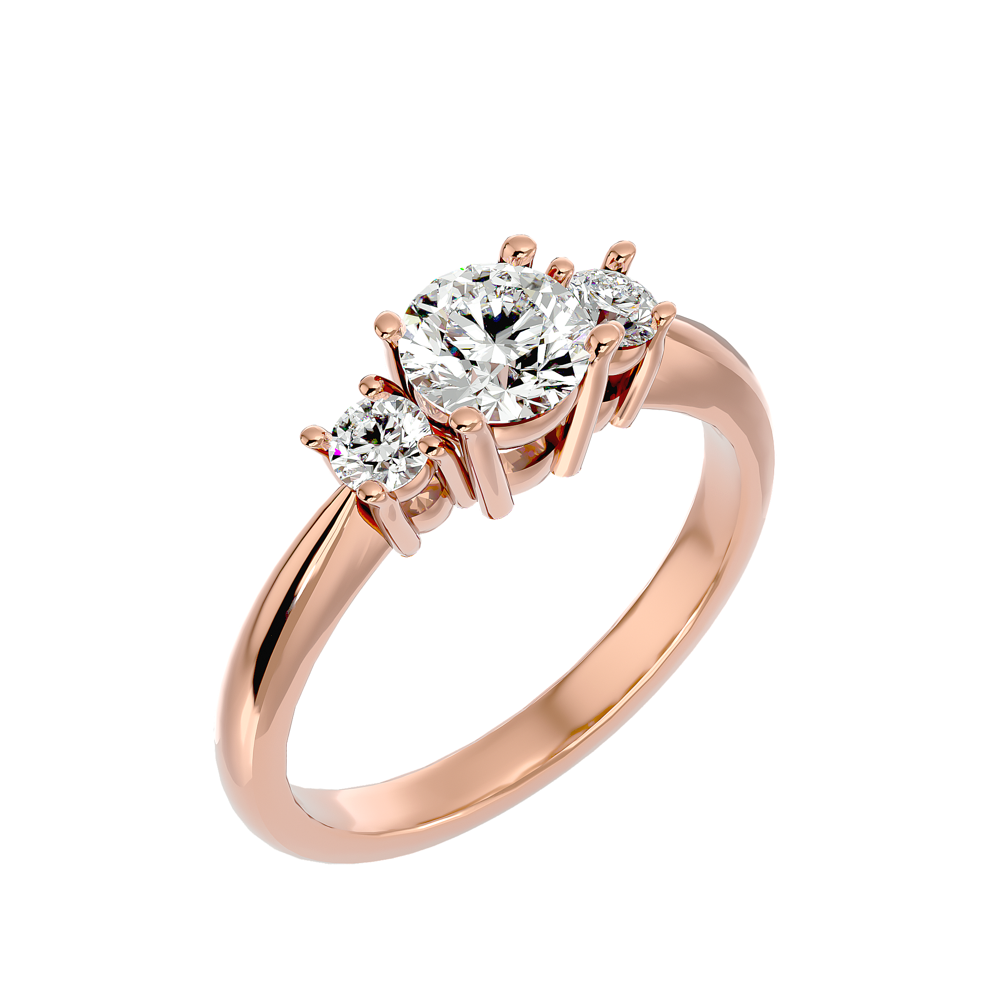 1 ctw Round Three Stone Lab Grown Diamond Ring